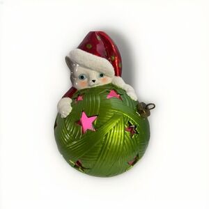 Home Reflections Cat Christmas Kitty Ball Of Yarn Ornament‎ Luminary